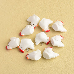 10pcs Cartoon Animal Rooster Pendants DIY Bracelet Necklace Accessories