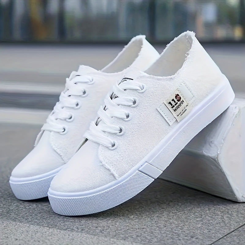 Flat Casual Canvas Sneakers Wear-Resistant Low-Cut Lace-Up Shoes