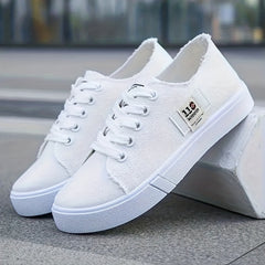 Flat Casual Canvas Sneakers Wear-Resistant Low-Cut Lace-Up Shoes