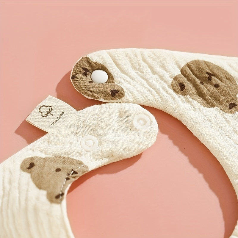 Baby 6-Layer Cotton Gauze Petal Bib, 360&deg; Rotatable, Soft and Absorbent