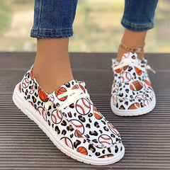 Women's Sports Pattern Lace-up Skate Shoes