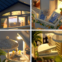 DIY Wooden Dollhouse Kit 3D Puzzle Assembled House Home Decor