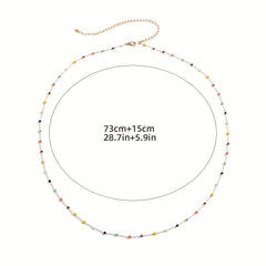 Boho Colorful Beads Waist Chain Single Layer Belly Chain Beach Bikini Chains