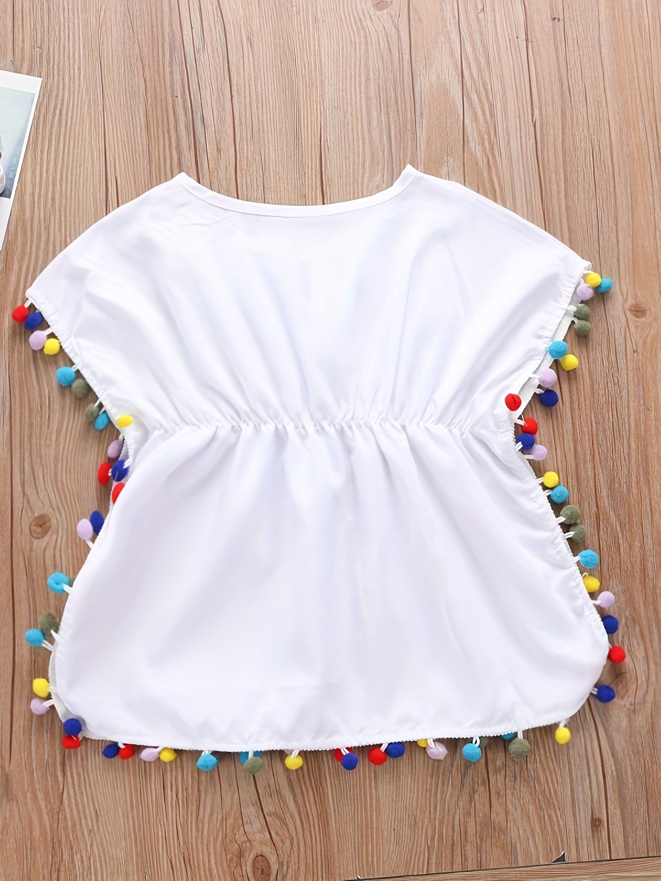 Baby Girls Casual Pompom Swimsuit Cover Up
