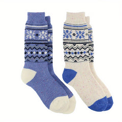 Geometric Pattern Mid Tube Socks Soft Women's Stockings