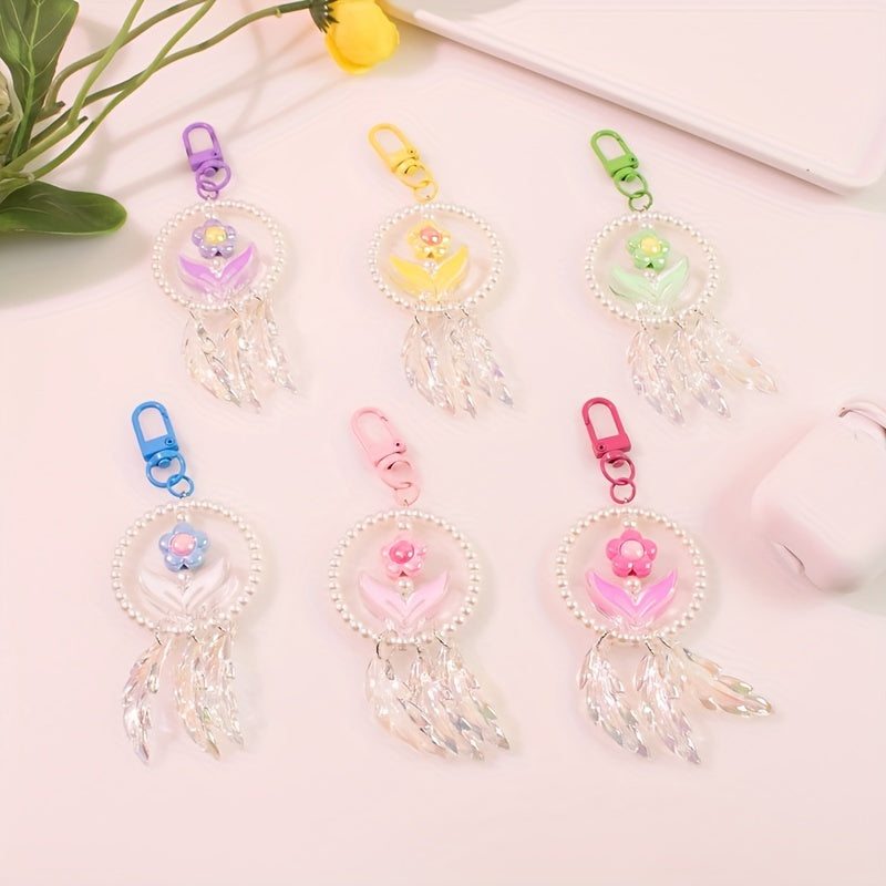 Y2K Beaded Keychain Pendant Bracelet Bag Accessories