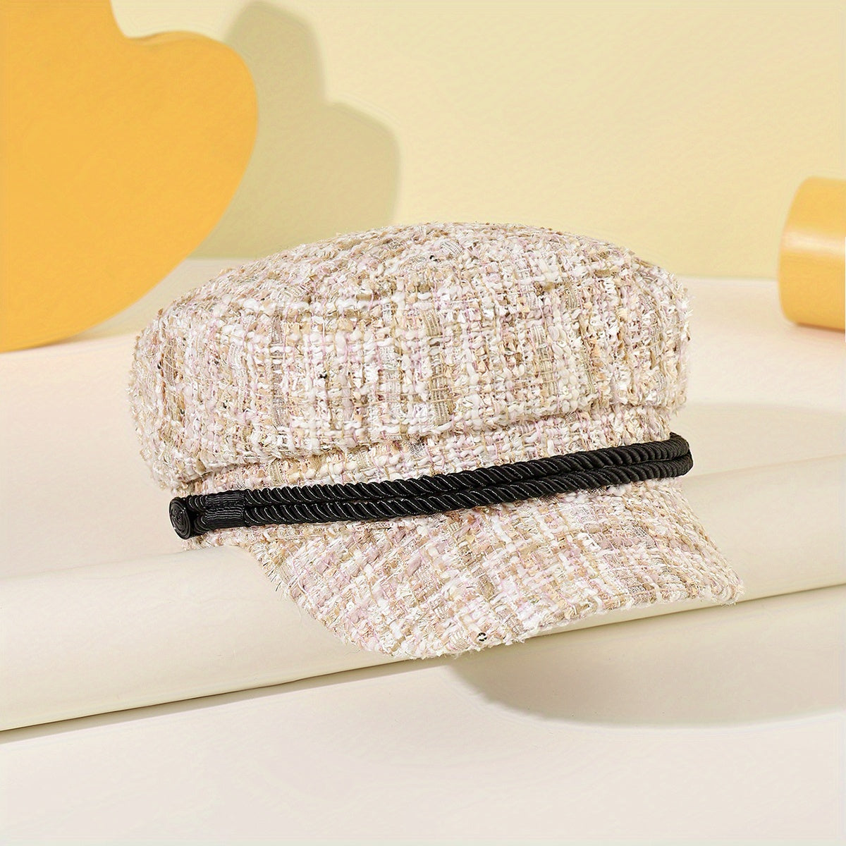 Vintage Chunky Beret Plaid Painter Hat British Style Warm Newsboy Hat
