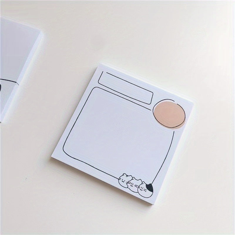 Cartoon Cat Dialog Box Non adhesive Note Paper 50 Sheets Message Book