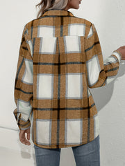  Plaid Print Long Sleeve Button Up Shirt