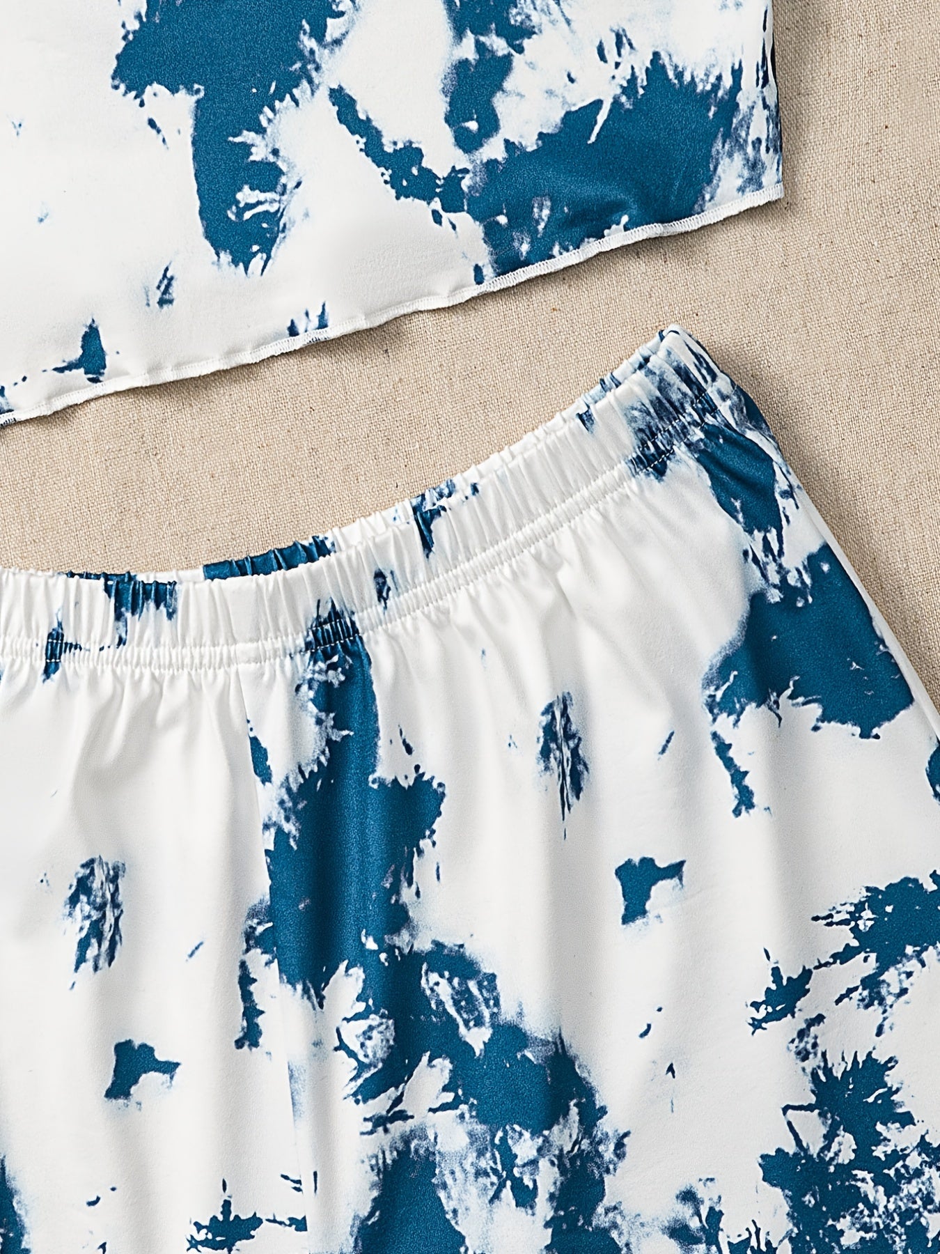 Tie Dye Pajama Set Cami Crop Top & Shorts
