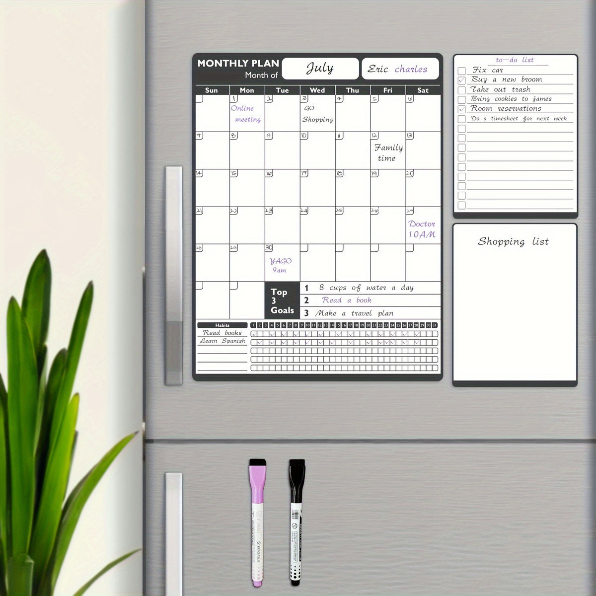 Monthly Magnetic Dry Erase Calendar for Fridge 33x43cm
