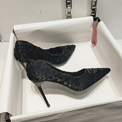 Point Toe Stiletto Heeled Pumps Women Work Shoes High Heels