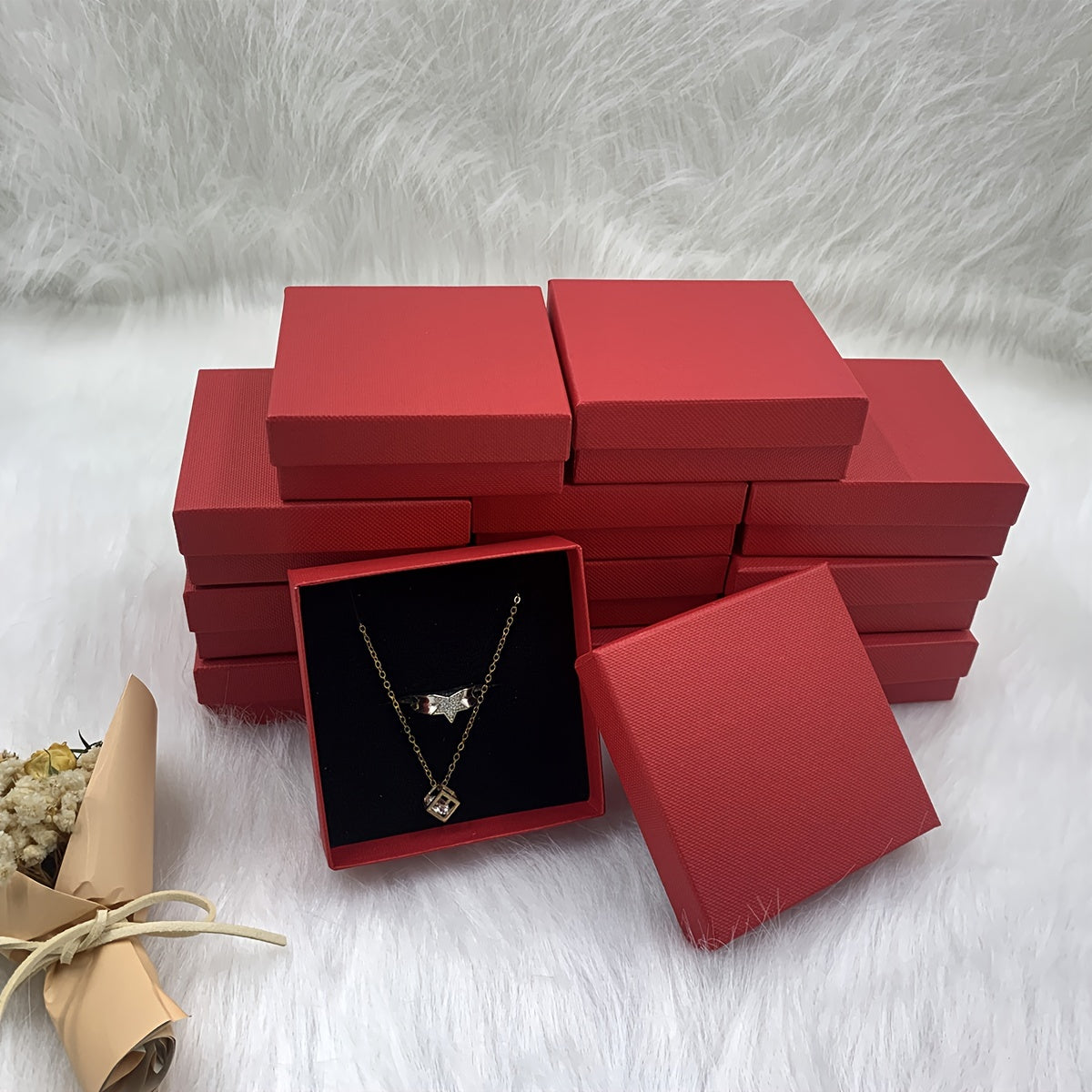 12pcs Necklace Earrings Jewelry Packaging Box Set Wedding Decor