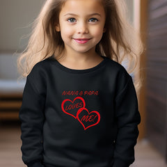 Girls Heart Pattern Crew Neck Sweatshirt For Spring Fall Christmas Gift