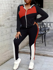  Colorblock Hoodie & Joggers Set