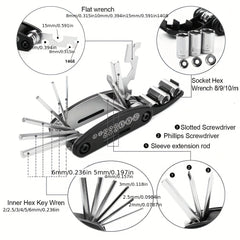 16-in-1 Bike Repair Tool Kit Set Multipurpose Wrench Screwdriver Maintenance