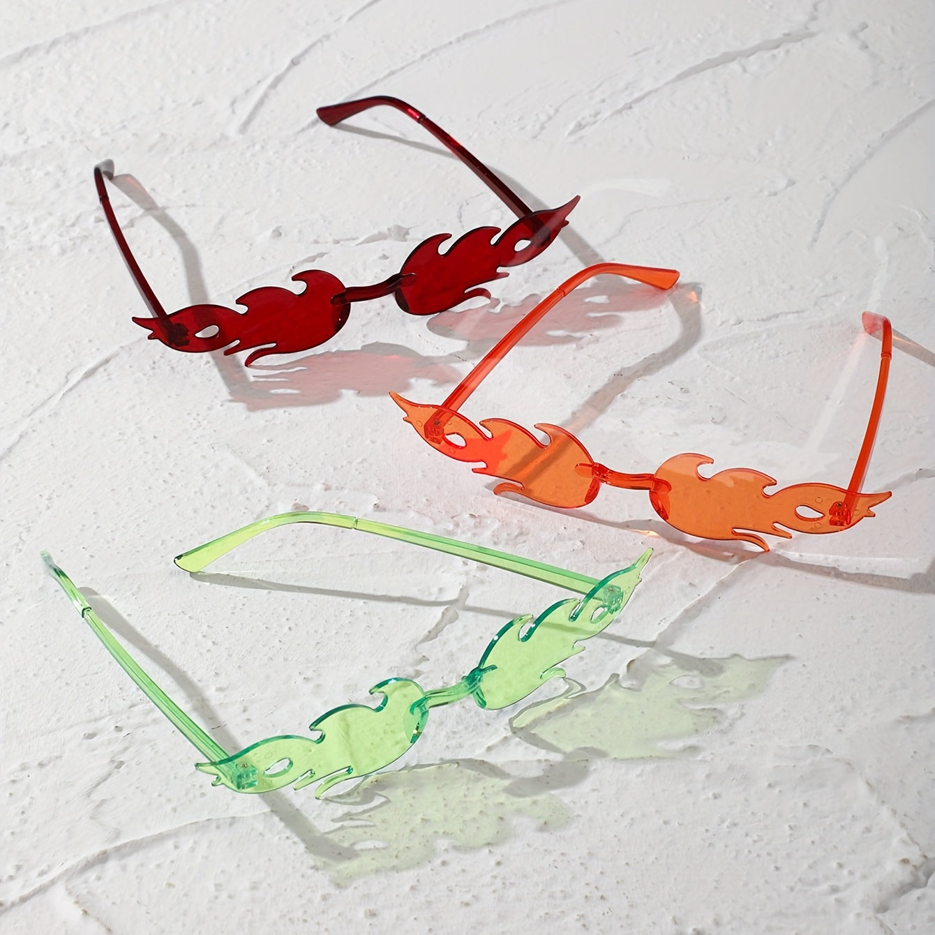 5pairs Flame Sunglasses Candy Sun Shades for Beach Party