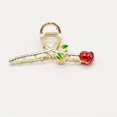 4pcs Rose Flower Hair Claw Metal Ponytail Holder Hair Clip Hair Accessories