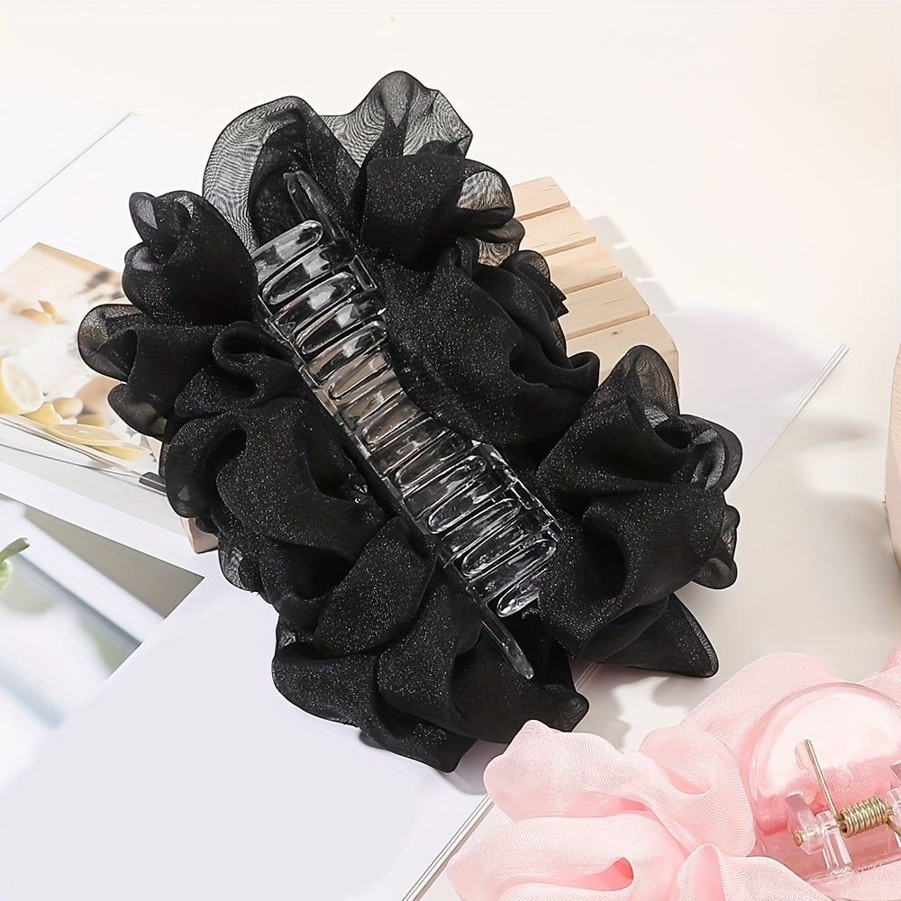 Large Solid Hair Claw Bow Hair Clip for Women