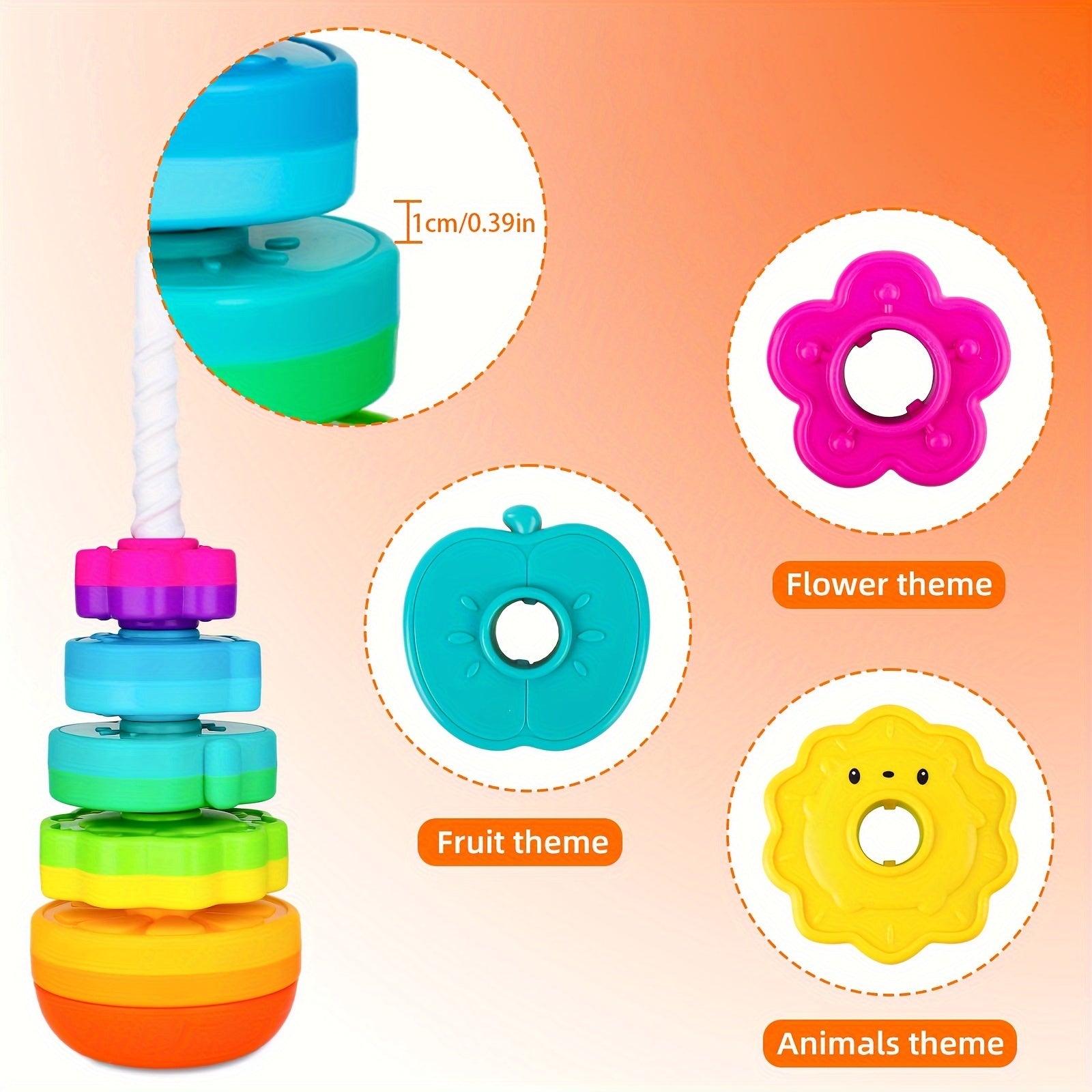 Educational Rainbow Stack Toy Set for Toddlers