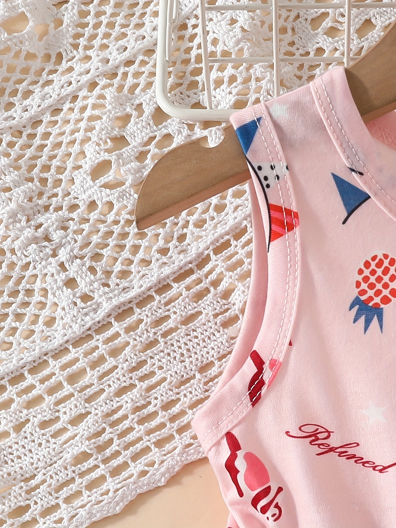 Baby Girls Ice Cream Print Sleeveless Dress