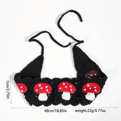 Hippie Mushroom Crochet Hair Bandana Vintage Headband for Women