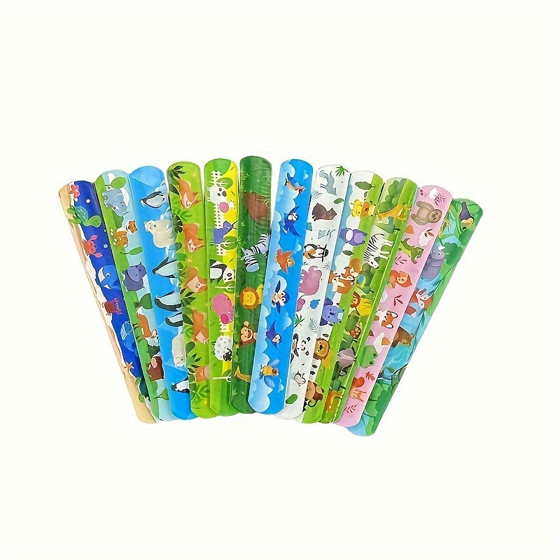 24 Pack Jungle Safari Party Favors Snap Bands Animal Print Theme