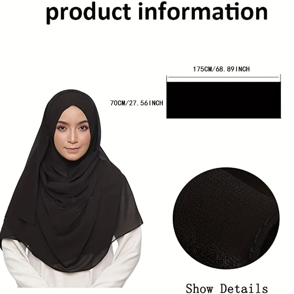 Chiffon Scarf Hijab Shawl Head Wrap Turban Windproof Beach Towel