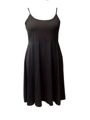  Solid Round Neck A-line Cami Dress