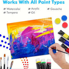 12pcs Art Easel Set with 6 Canvases & 6 Easels