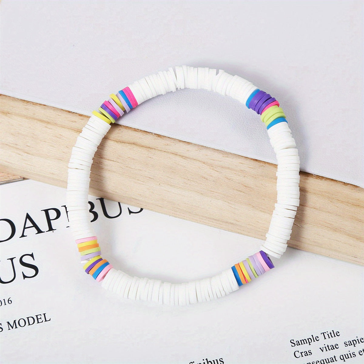 Bohemian Colorful Soft Clay Beaded Bracelet for Women