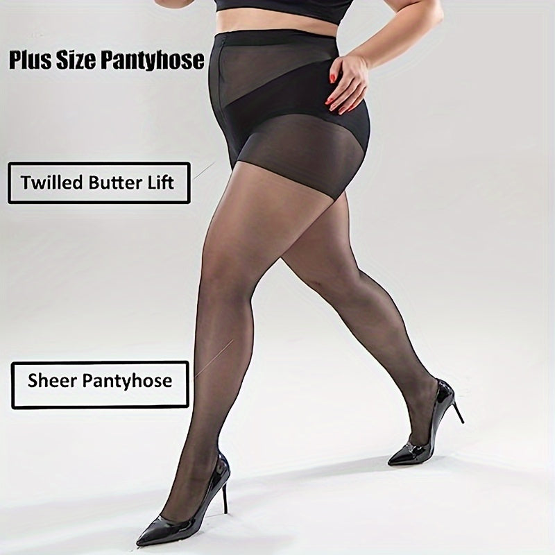  Casual Stockings Women's Plus Solid Anti-hook Sheer Tights