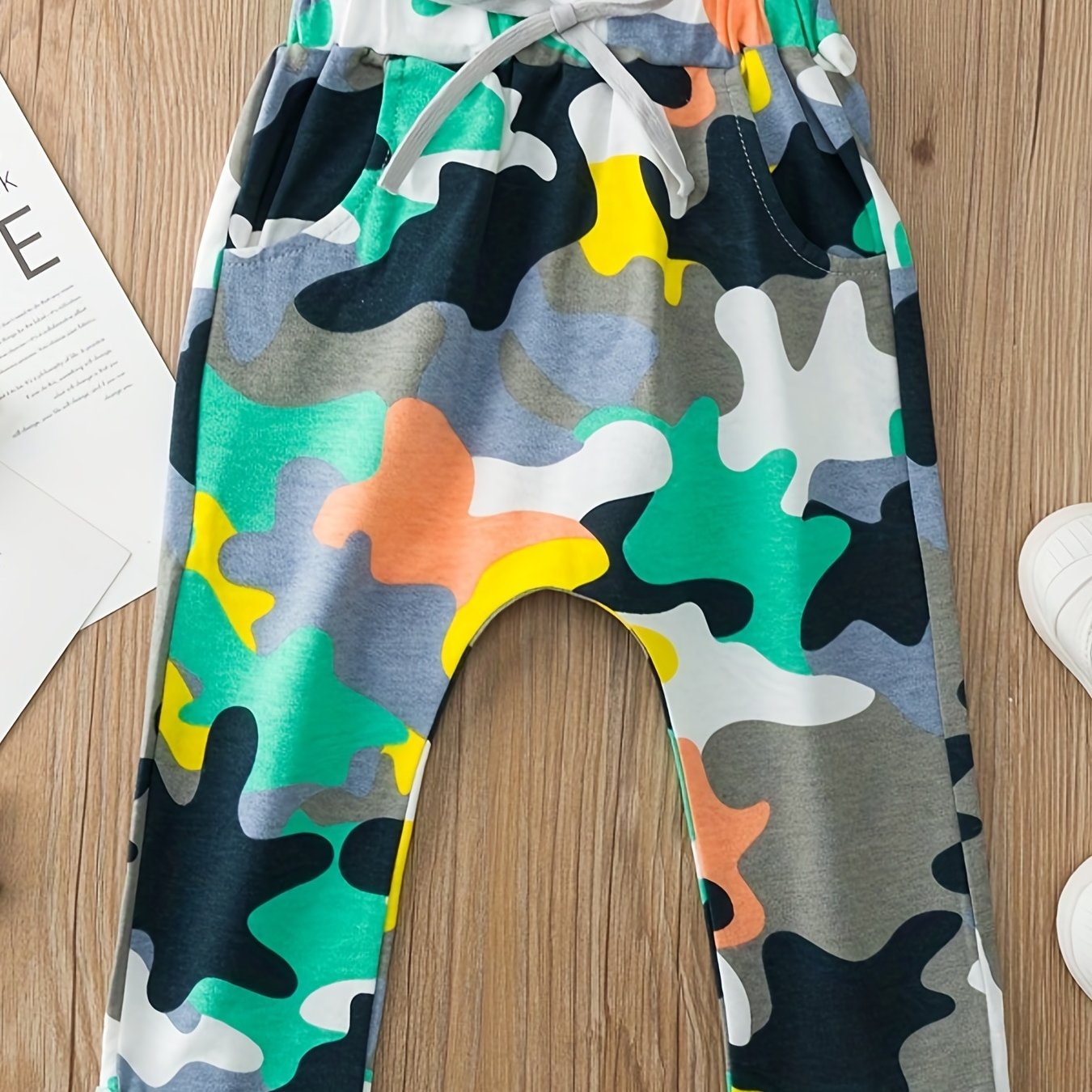 Baby Boys Camo Drawstring Casual Pants