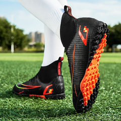 Men's High Top TF Cleats Lightweight Sport Shoes for Soccer Running