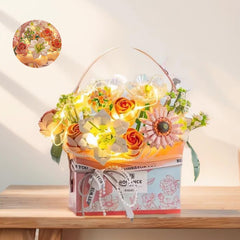 AKKEE Bouquet Building Block Set with Light Strip - DIY Craft Decoration