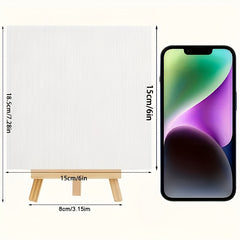 12pcs Art Easel Set with 6 Canvases & 6 Easels