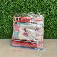Dollhouse Mini Twin Slide Bed for Princess Room Decor