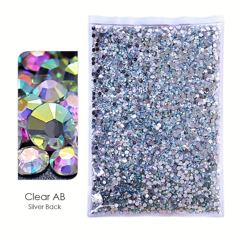 AB Rhinestones Jelly & Clear Flat Back Resin Rhinestones for DIY Crafts