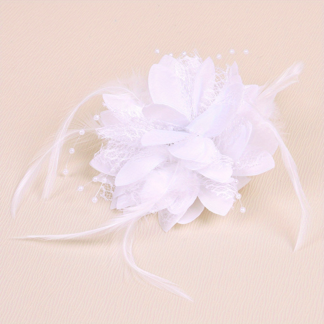 Mesh Flower Head Piece Faux Feather Head Piece Women's Hair Accessories