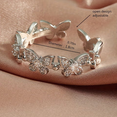 Butterfly Zircon Ring Inlaid Zircon Ring Female Opening Adjustable