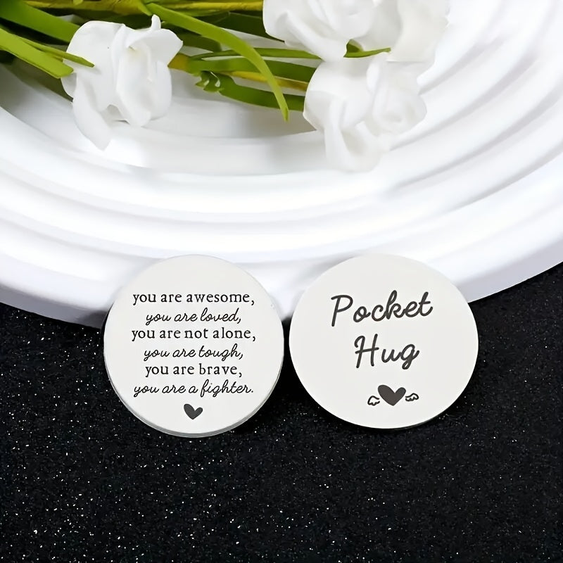 Men's Stainless Steel Pocket Hug Coin Gift