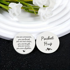Stainless Steel Pocket Hug Coin Inspirational Gift For Men