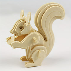 3D Animal Wooden Puzzle Educational Toy DIY Building Block Model