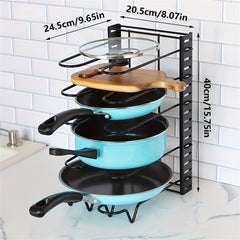 Pot And Pan Organizer For Cabinet 5 layer Storage Racks