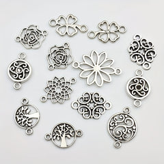 22pcs Antique Silvery Pendant Series for Necklace Bracelet Earrings