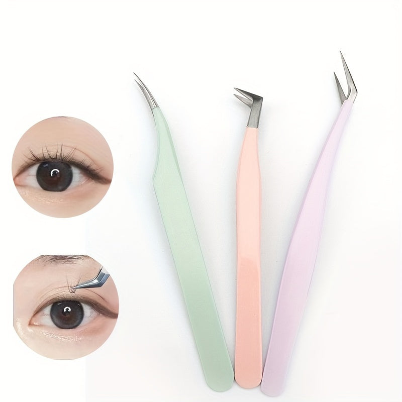 Stainless Steel Eyelash Clip False Eyelash Grafting Clip Tweezers