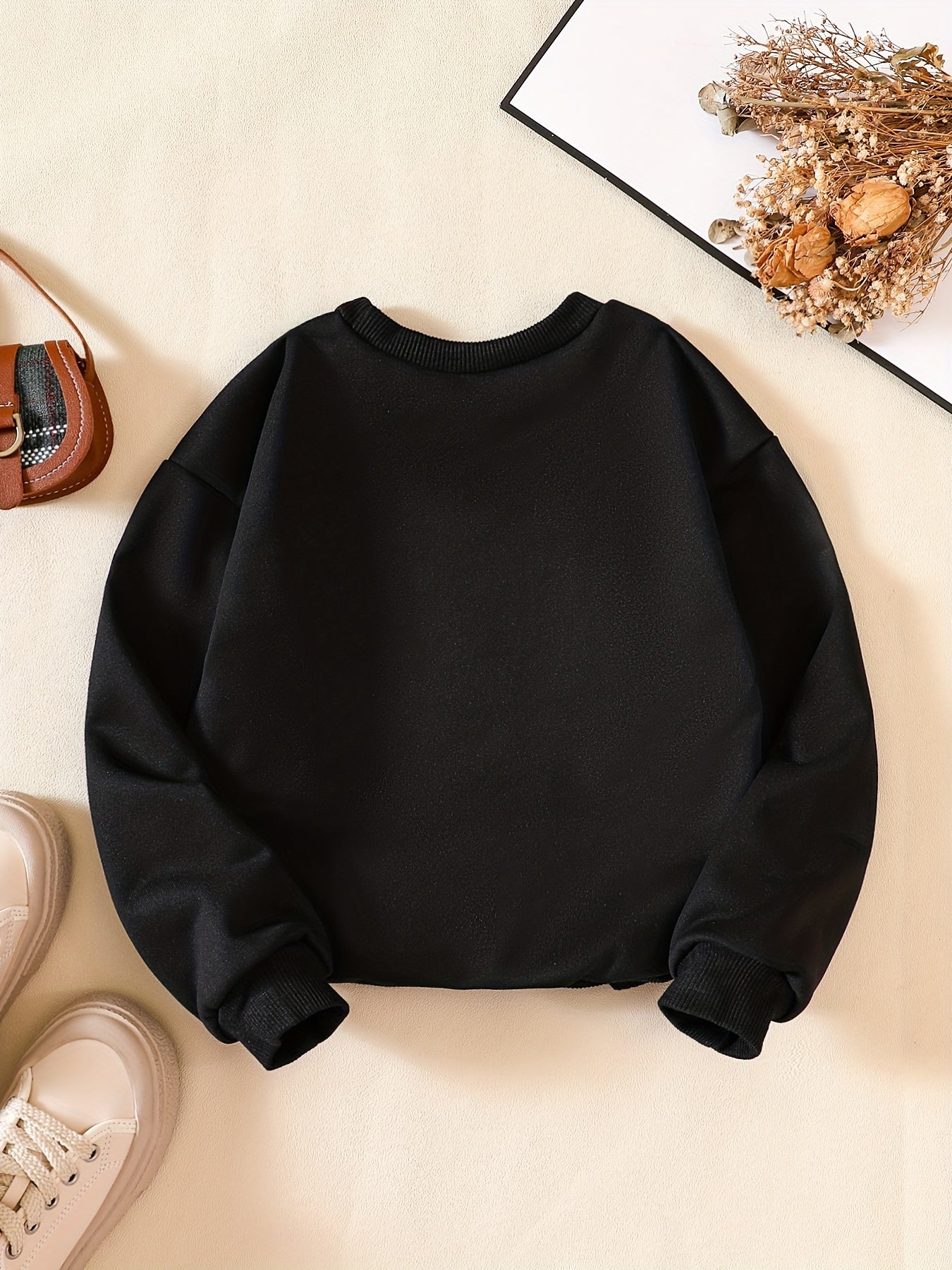 2pcs Halloween Boo Print Boys Pullover Sweatshirt Crew Neck Tops Kids Clothing