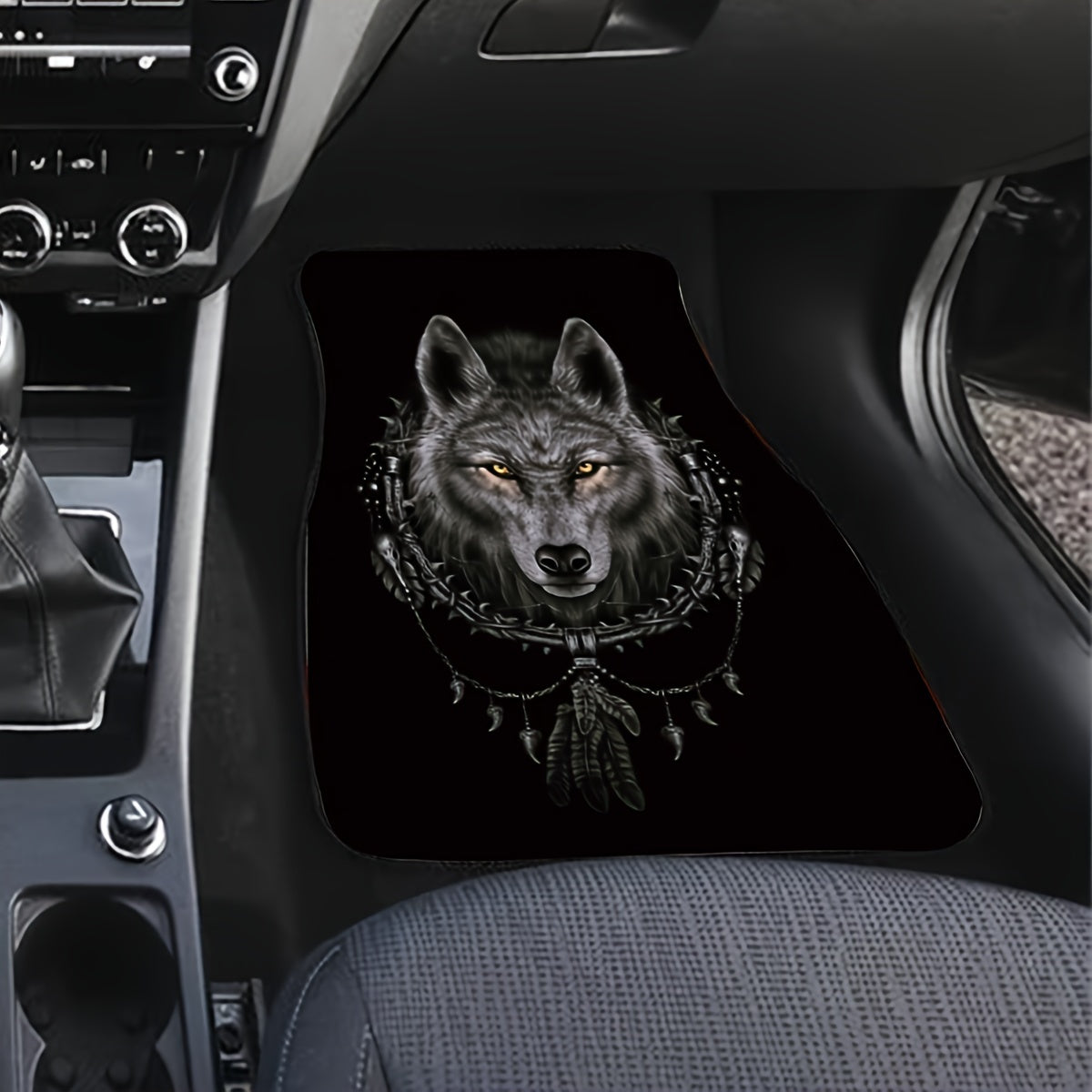 Wolf Print Car Seat Floor Mat - Add Style and Comfort to Your Vehicle