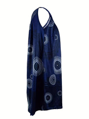  Women's Graphic Print Eyelet Embroidered Tank Dress