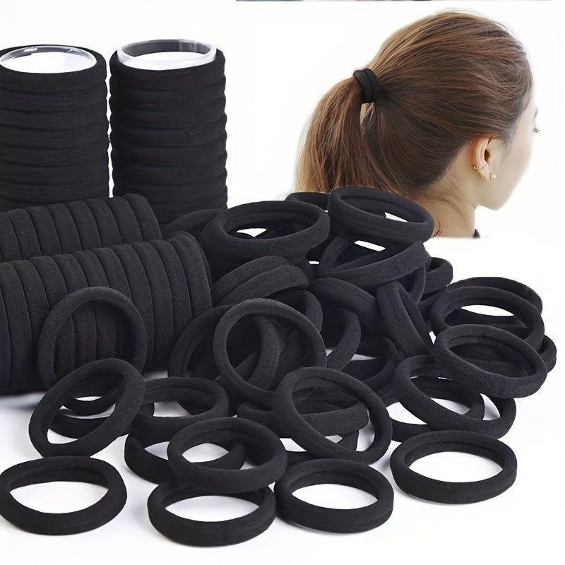 100pcs Soft Hair Rope Elastic Ponytail Holder Hair Accessory
